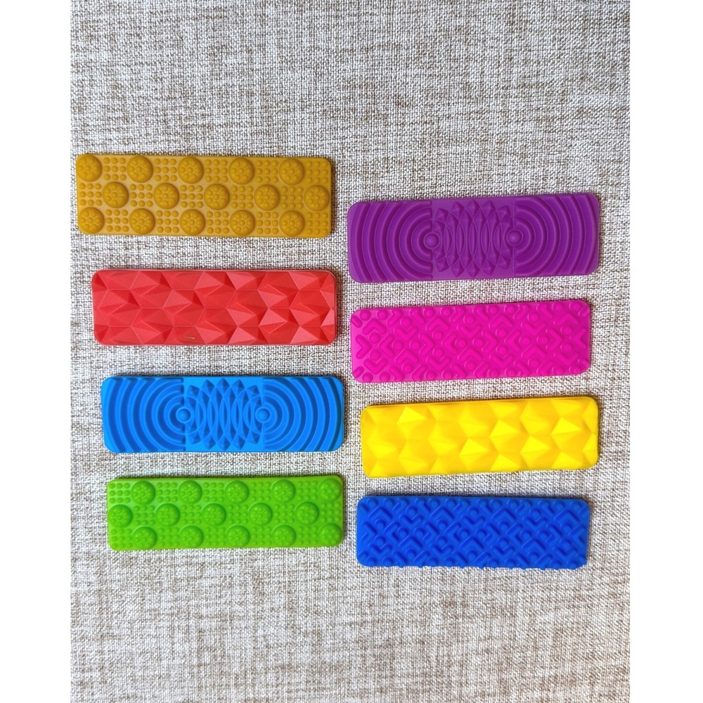 8 Pack Sensory Fidget Suction Toys for Autism Calming Silicone Textured Strips